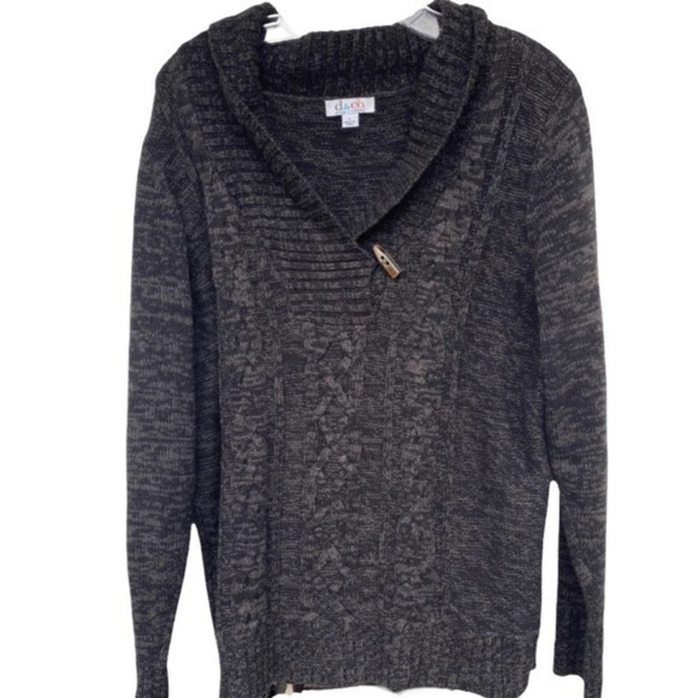 Denim & Company Chunky Cable Knit Cowl Neck Sweater